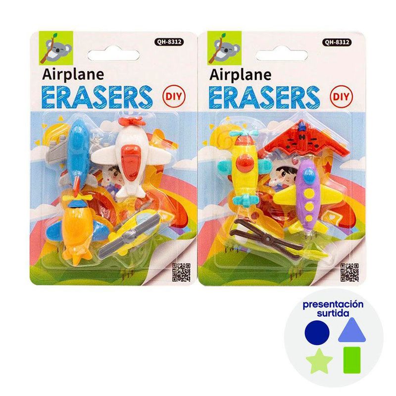 Set de Borradores Aeronaves Diseños Surtidos