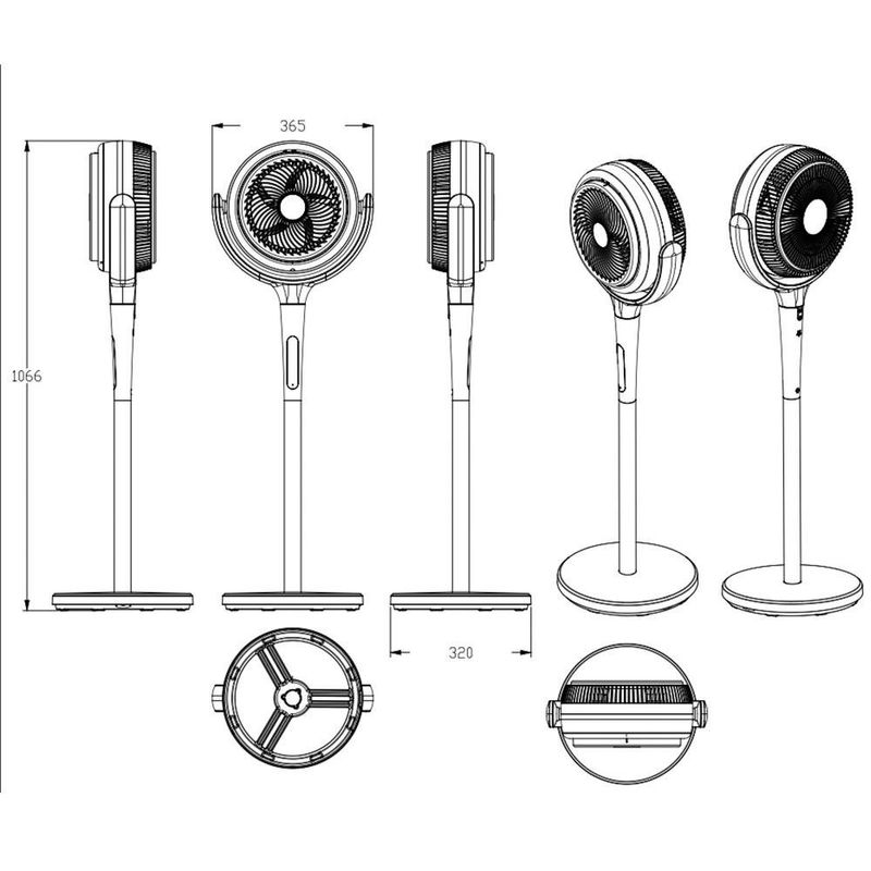 Ventilador con Oscilación 3D y 12 Velocidades