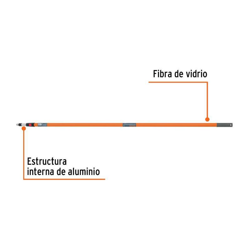Extensión de Fibra de Vidrio con Punta de Rosca de 3.6 Metros