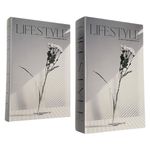 Set de Libros Cajas Decorativas Gris 2 Piezas