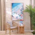 Cuadro Día Soleado en la Playa con Marco Dorado