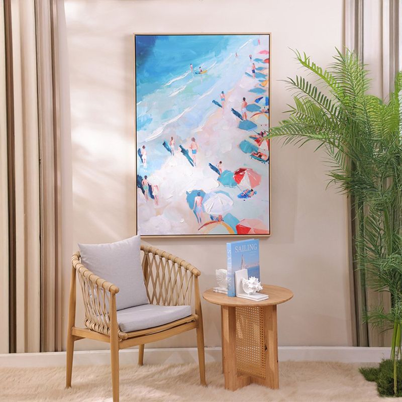 Cuadro Día Soleado en la Playa con Marco Dorado