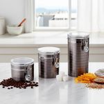 Set de 3 Frascos Plateados con Tapa