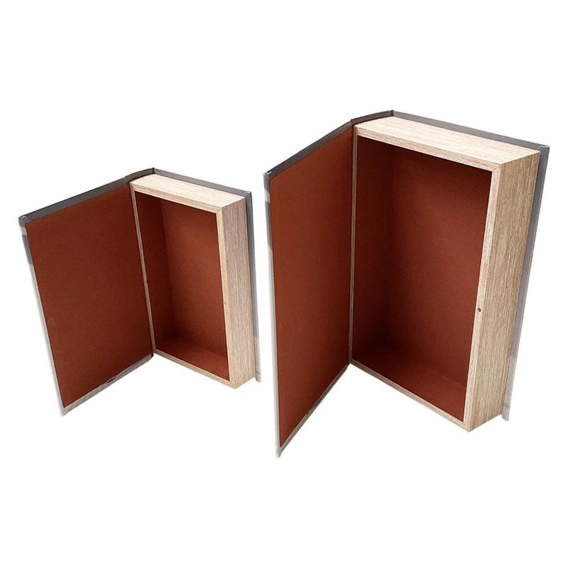 Set de Libros Cajas Decorativas Gris 2 Piezas