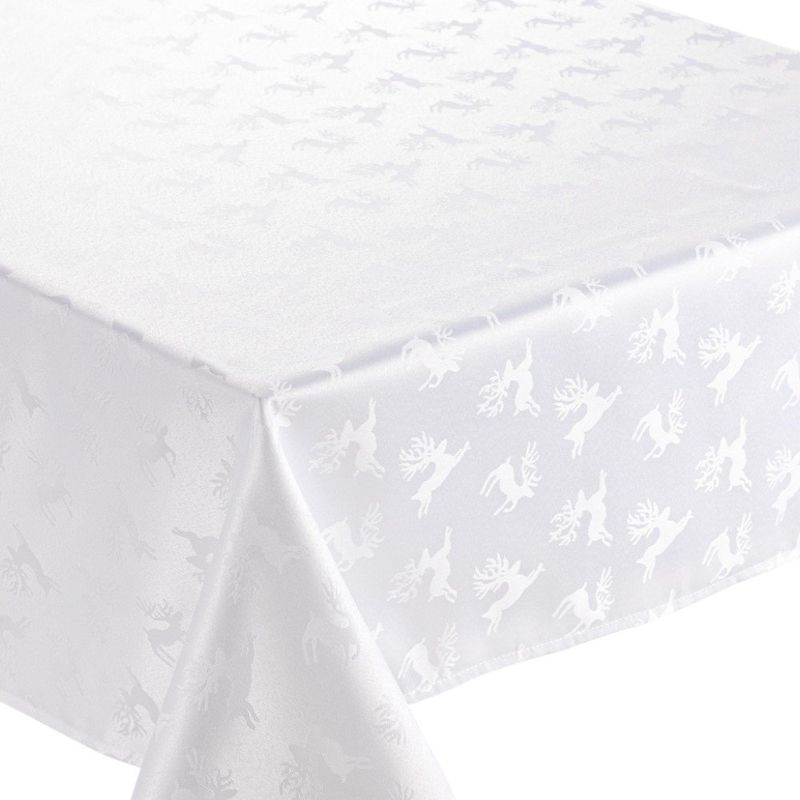 Mantel Rectangular Crema con Diseño de Navidad