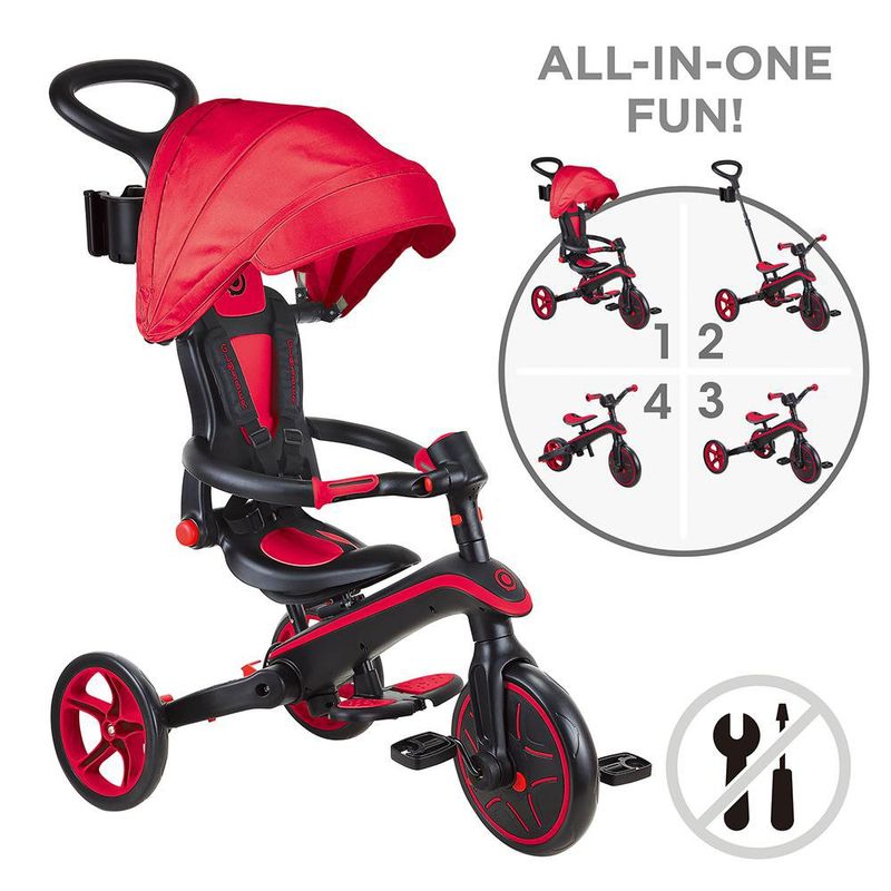 Triciclo Explorador Plegable 4 en 1 Rojo