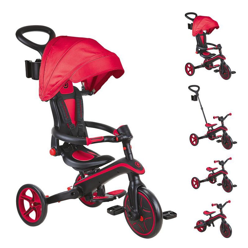 Triciclo Explorador Plegable 4 en 1 Rojo