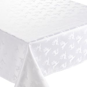 Mantel Rectangular Crema con Diseño de Navidad 150 X 210 Cm