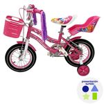 Bicicleta BMX 16 Plg con Portamuñeca Diseño Unicornio Colores Surtidos