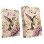 Set de Libros Cajas Decorativas Ave Colibrí 2 Piezas