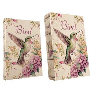 Set de Libros Cajas Decorativas Ave Colibrí 2 Piezas
