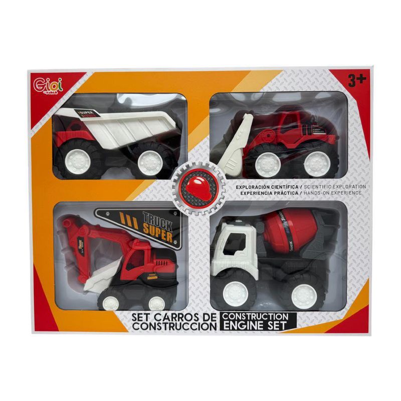 Set de Vehículos de Construcción Rojos 4 Pzas