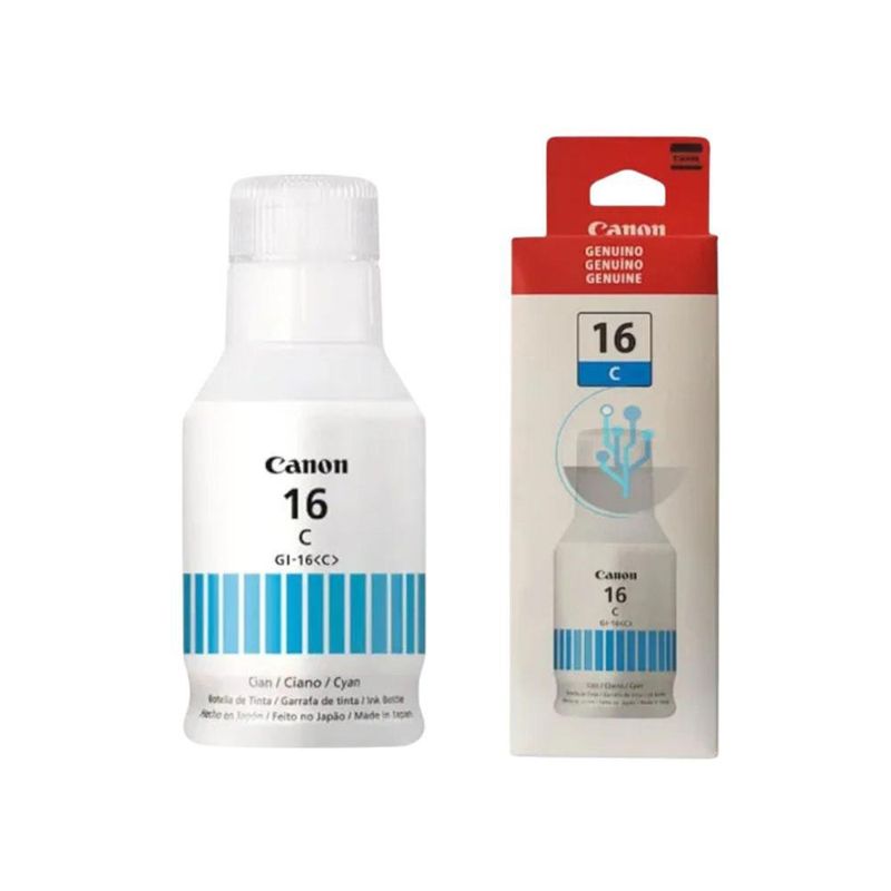Botella de Tinta Canon GI 16 C 132 Ml Cian