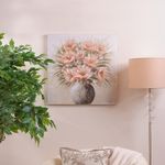Cuadro Canvas Decorativo Florero con Flores Rosadas