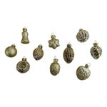 Set de 10 Mini Bombas de Vidrio Dorado Mate y Brillante