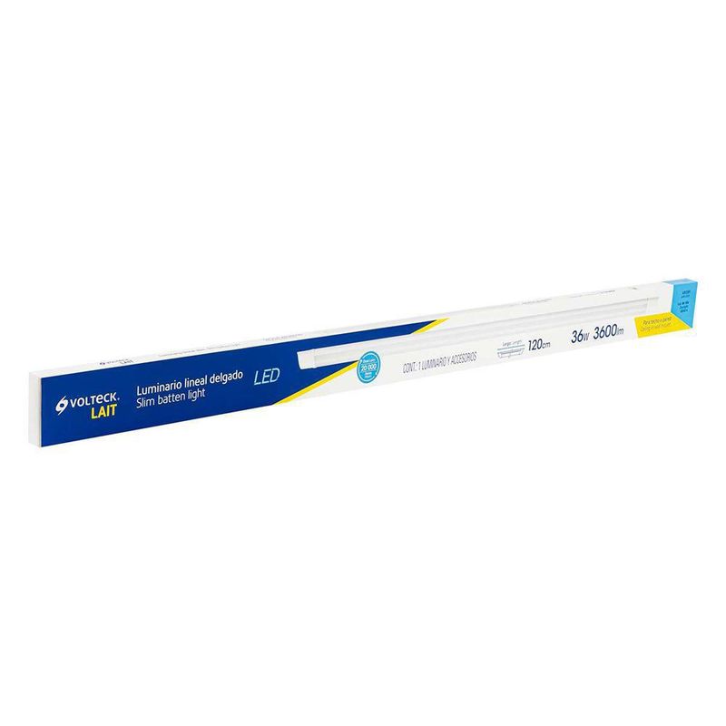 Luminaria Lineal LED de 36W para Gabinete Estilo Delgado 120 Cm