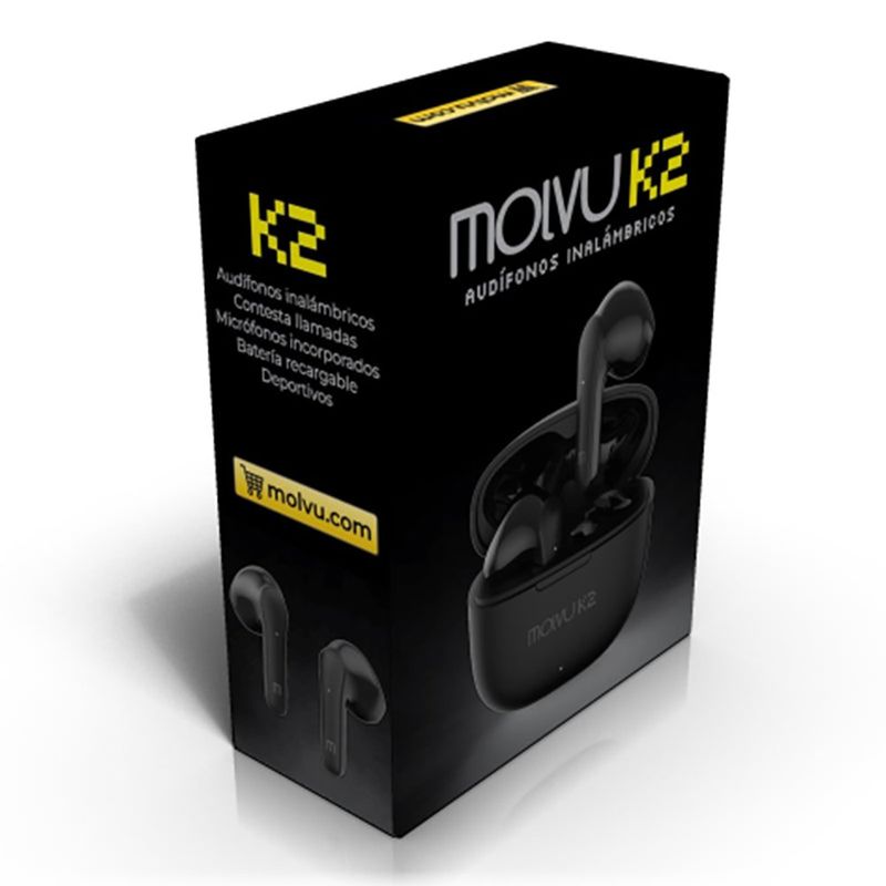 Audífonos Bluetooth Molvu K2 Negro