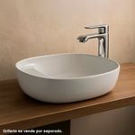 Lavamanos de Sobreponer Cerámico Rectangular Ovalado Blanco