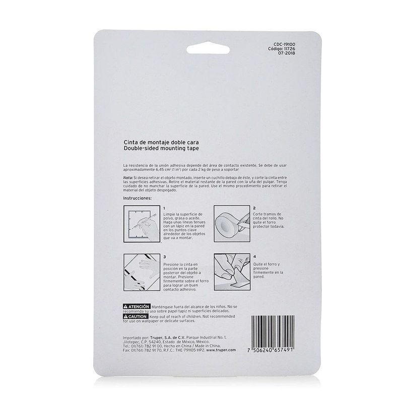 Cinta de Montaje Doble Cara para Fijación Segura