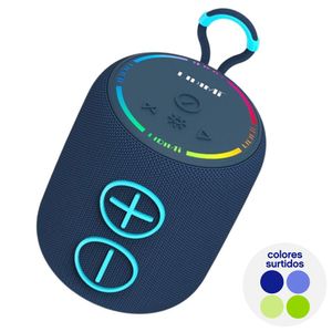 Bocina Bluetooth Portátil con Luz Azul 8W IPX5