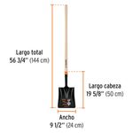 Pala Cuadrada de Mango Largo 56 Plg