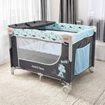 Corral Cuna Convertible Diseño Madison Color Azul