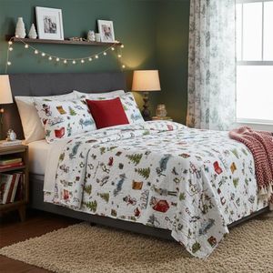 Edredón con Diseño de Envoltorio Navideño Tamaño Full Queen