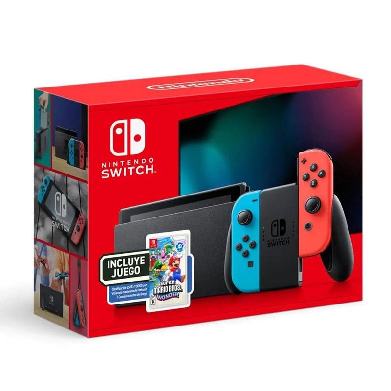 Consola Nintendo Switch 11 Neon Bundle con Juego Mario Bros