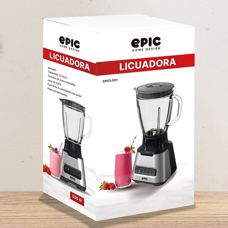 Licuadora de 5 Velocidades 500 W 1.5 L
