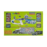 Estación de Bomberos con Rampas y Vehículos