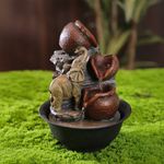 Fuente de Agua con Luz y Elefante en Cascada