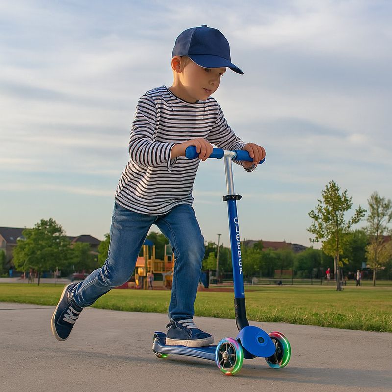 Scooter Plegable Con Luces Azul