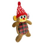 Peluche Mono Navideño con Gorro Rojo a Cuadros