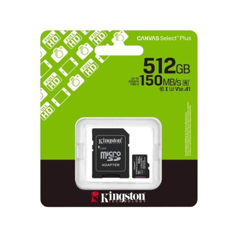 Tarjeta MicroSDXC 512GB Con Adaptador Tipo SD