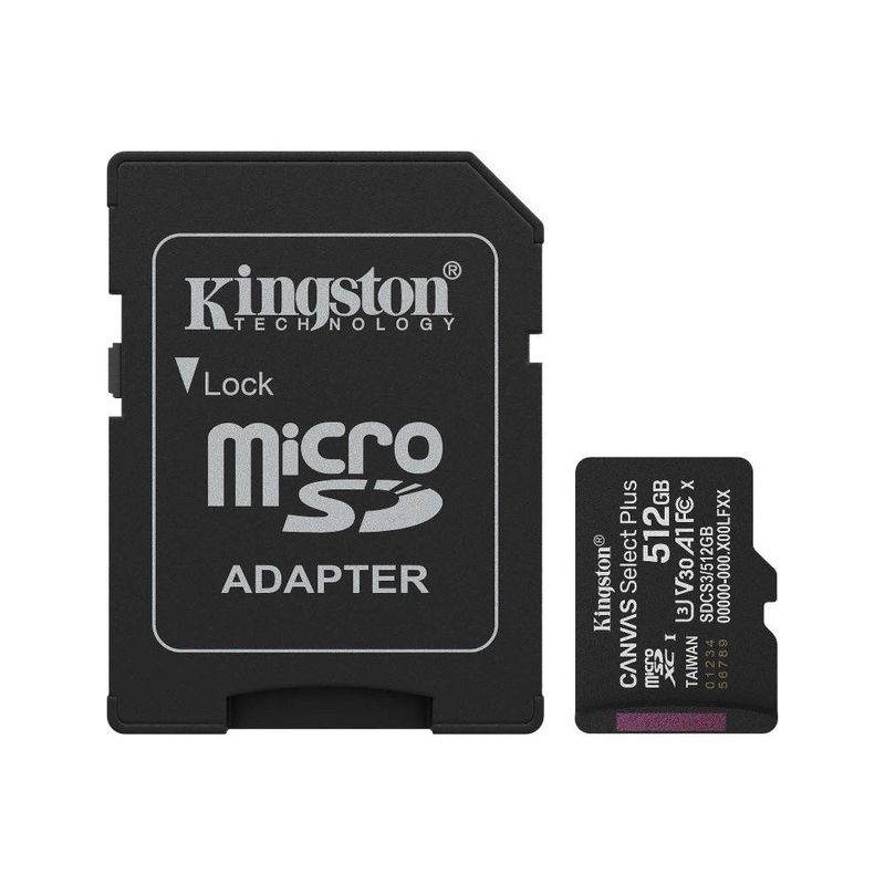 Tarjeta MicroSDXC 512GB Con Adaptador Tipo SD