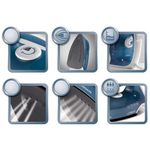 Plancha de Vapor Azul de Alta Potencia con Suela Antiadherente