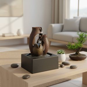 Fuente Artesanal con 3 Jarras Decorativas