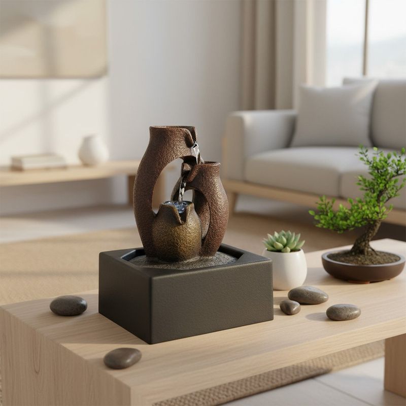 Fuente Artesanal con 3 Jarras Decorativas