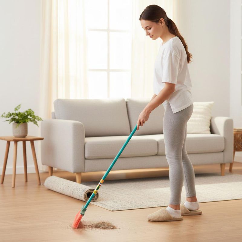 Escoba Plástica con Mango Largo