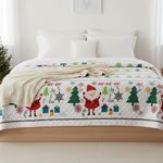 Set de Cubrecama Pinsonic Full Queen Diseño Felices Fiestas