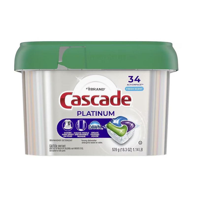 Jabón de Platos Cascade Platinum 34 Cápsulas