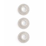 Set de 3 Espejos Plateados con Marco Texturizado