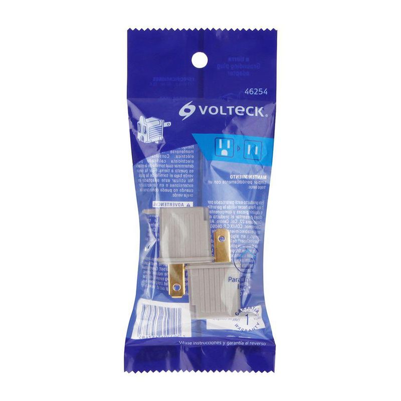 Convertidor Enchufe con Tierra Plana 3 a 2 Gris 2 Unidades