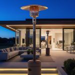 Calentador de Ambiente a Gas Propano para Patio con Encendido Eléctrico Color Bronce