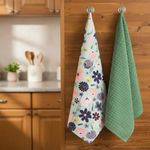 Set de 2 Toallas de Cocina Multicolor y Verde