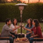 Calentador de Ambiente a Gas Propano para Patio con Encendido Eléctrico Color Bronce