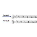 Manguera para Calentador Trenzada Inoxidable 1/2 Plg x 3/4 Plg 60 Cm