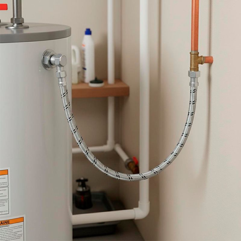 Manguera para Calentador Trenzada Inoxidable 1/2 Plg x 3/4 Plg 60 Cm