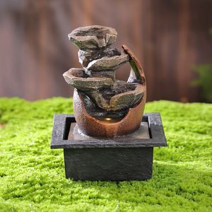 Fuente Decorativa con Luz y Cascada de 6 Niveles en Piedras