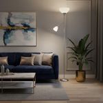 Lámpara de Pie 2 Luces 60 W Gris